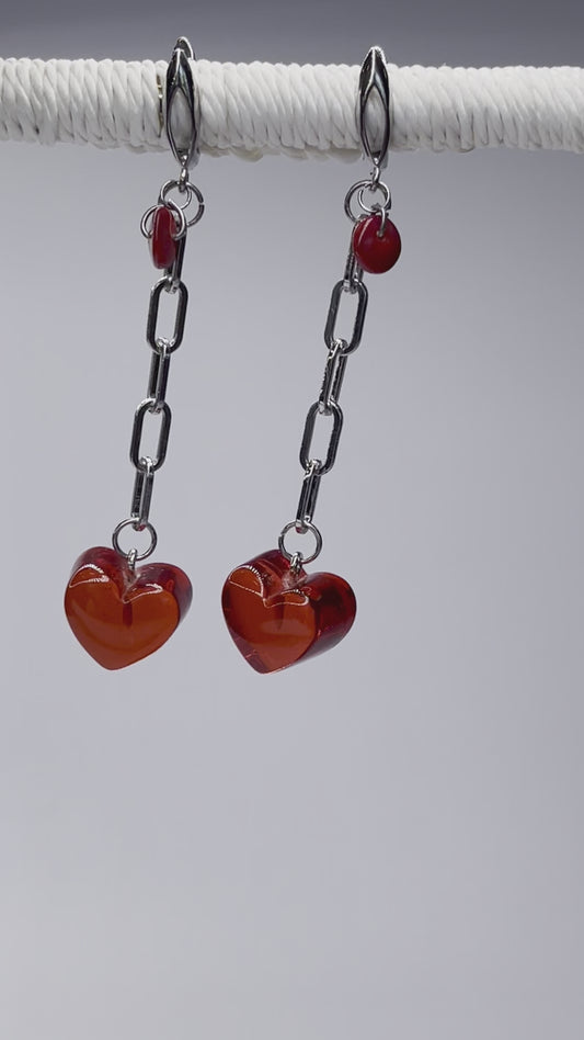 Earrings Red Heart