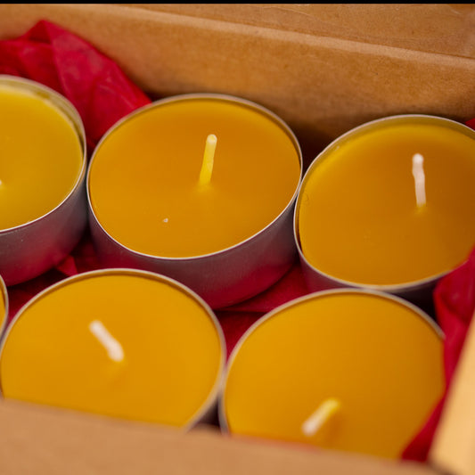 Beeswax tea candles set