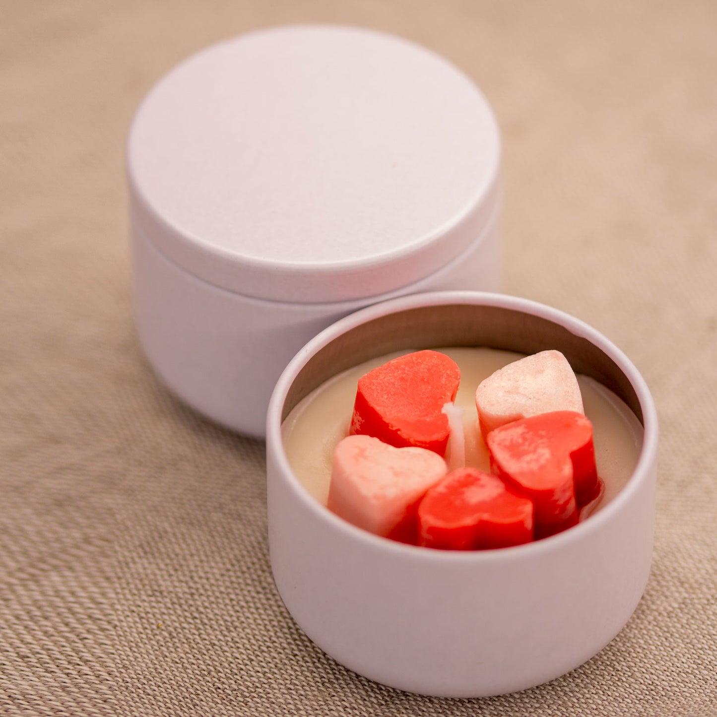 Soy wax candle Small hearts