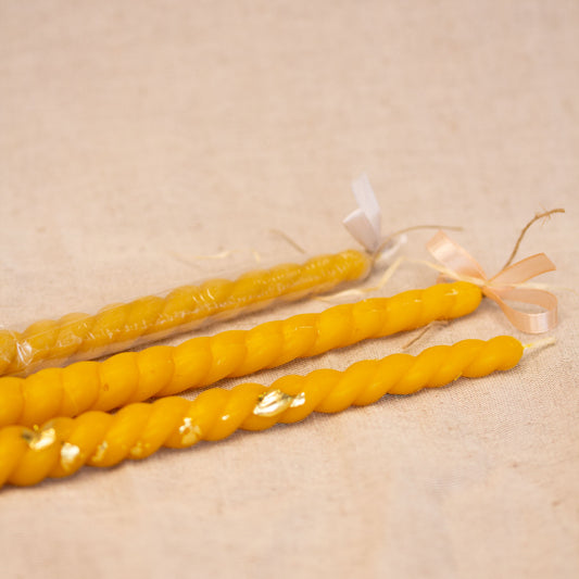 Beeswax candles set 3 pic.