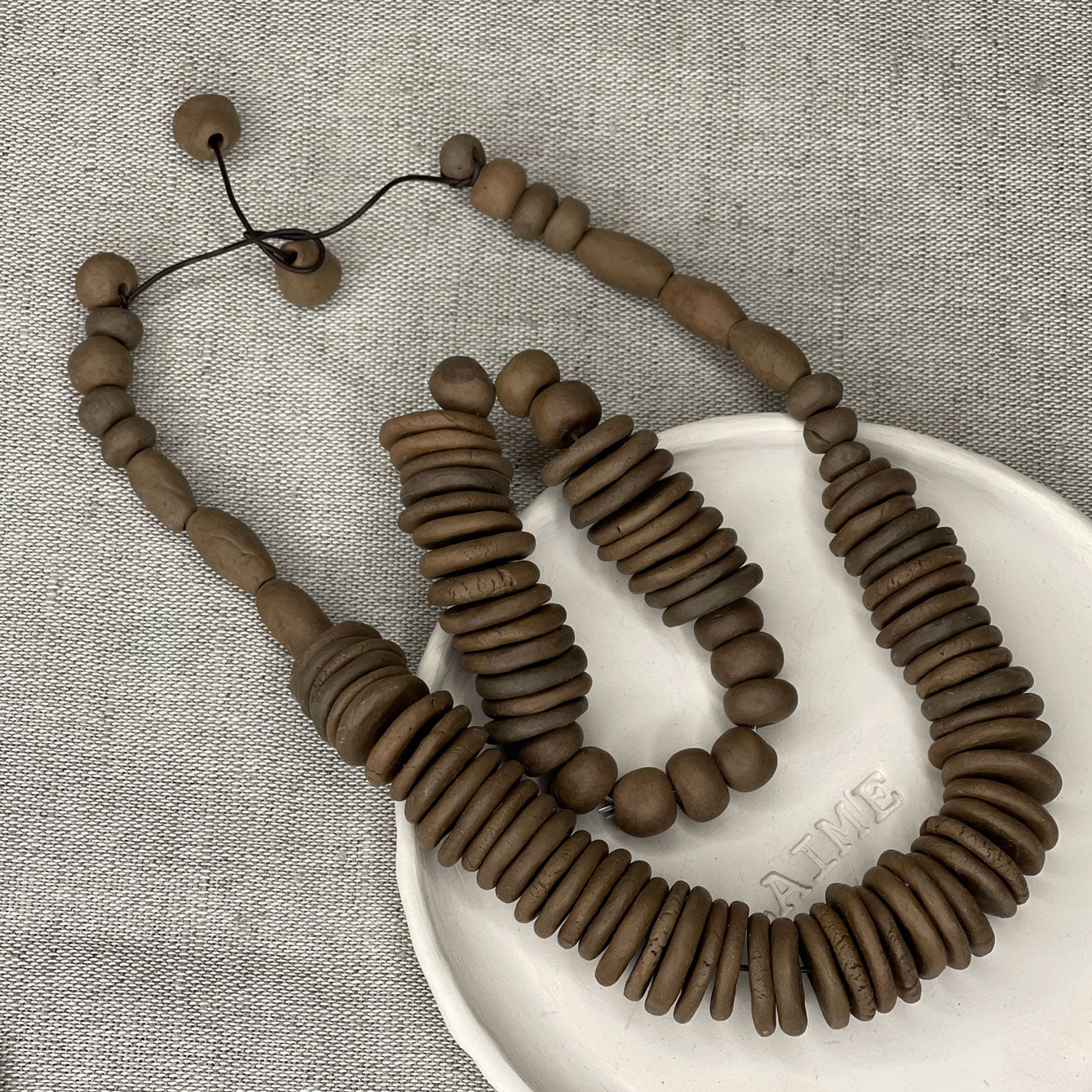 Ceramic set necklace with bracelet