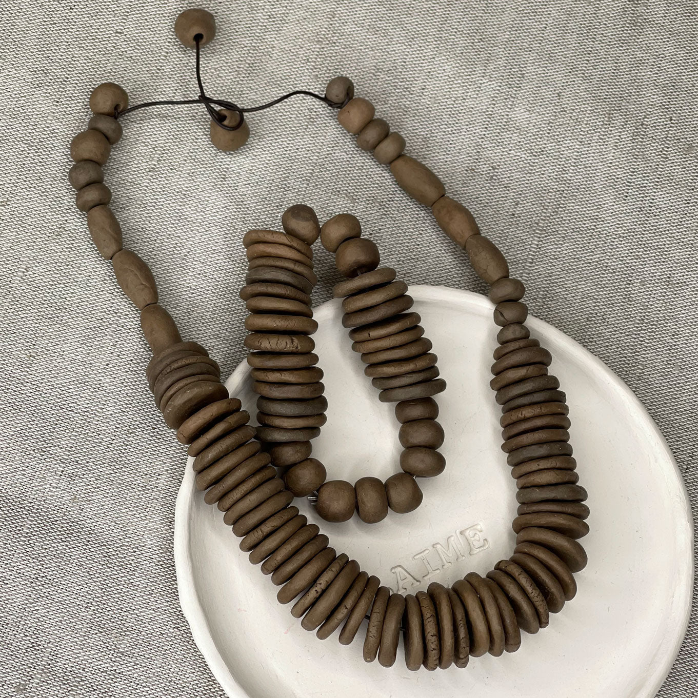 Ceramic set necklace with bracelet