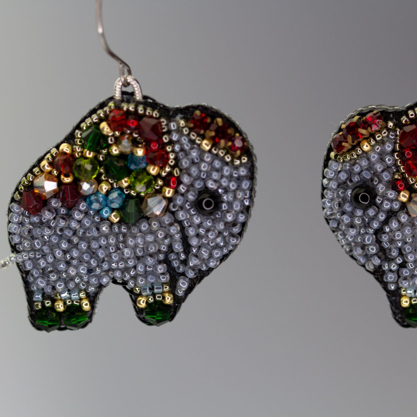 Beaded earrings Elephant