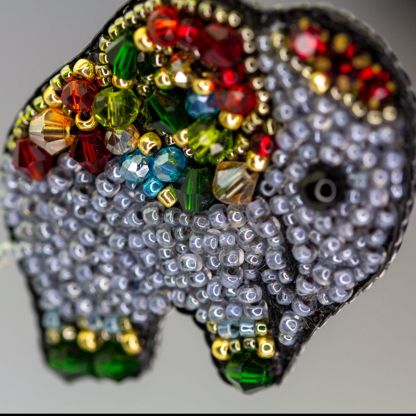 Beaded earrings Elephant