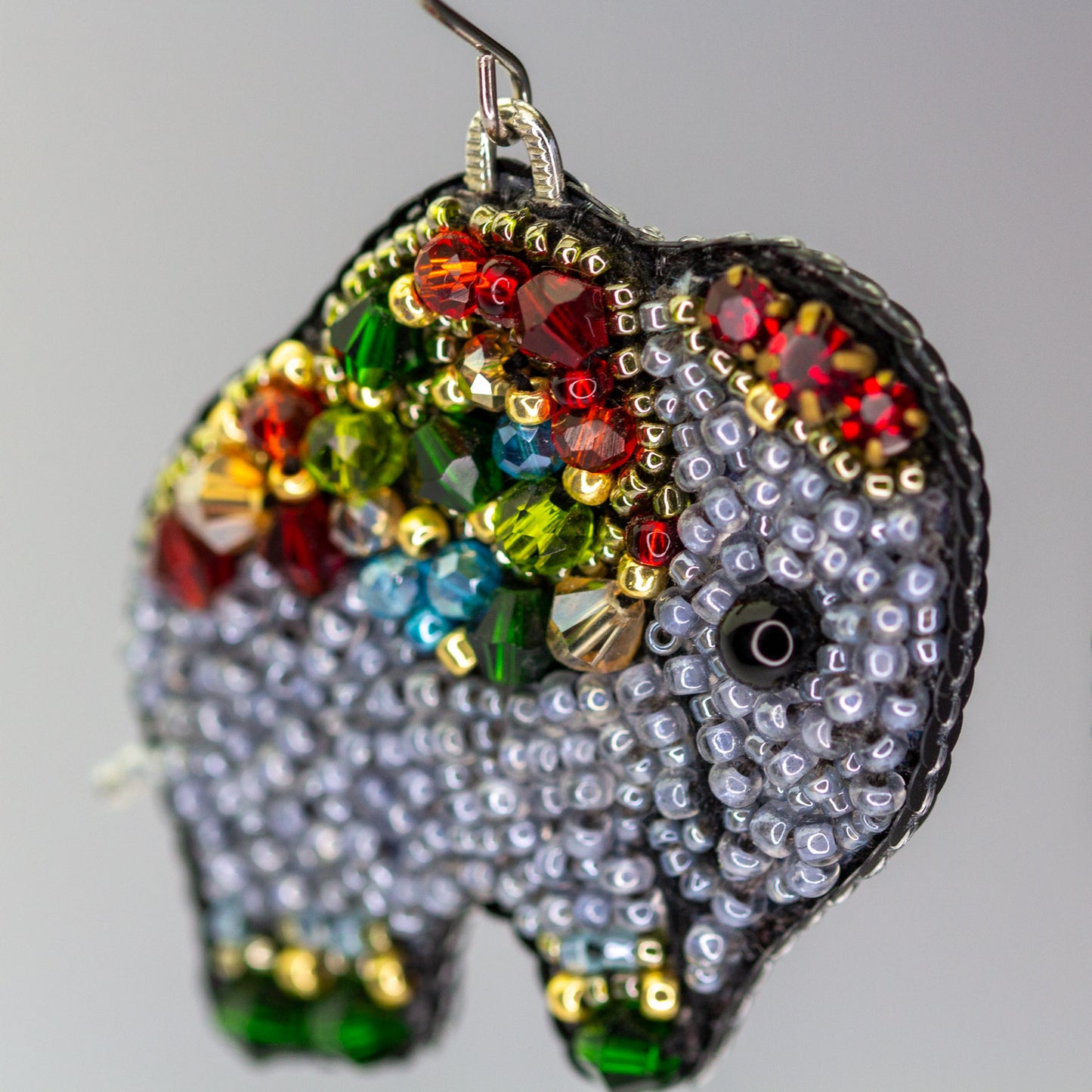 Beaded earrings Elephant