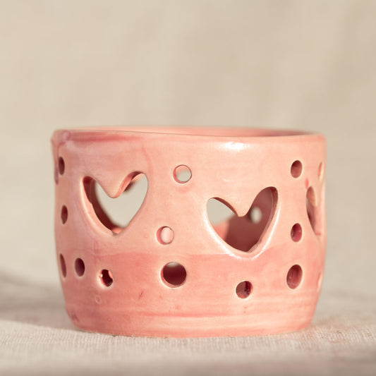 Ceramic candle holder Love