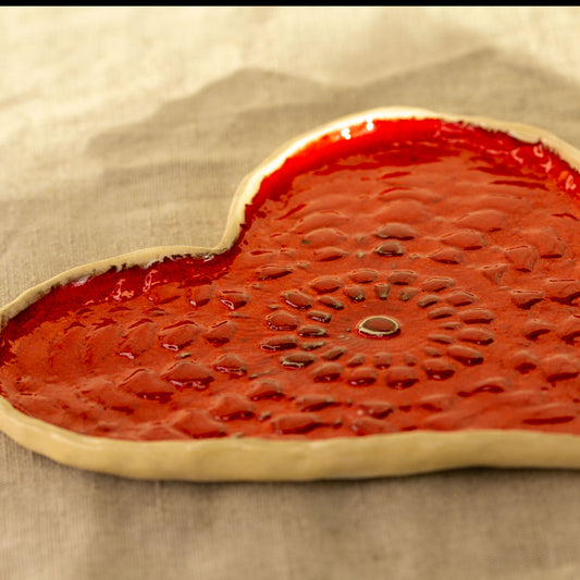 Ceramic plate Heart