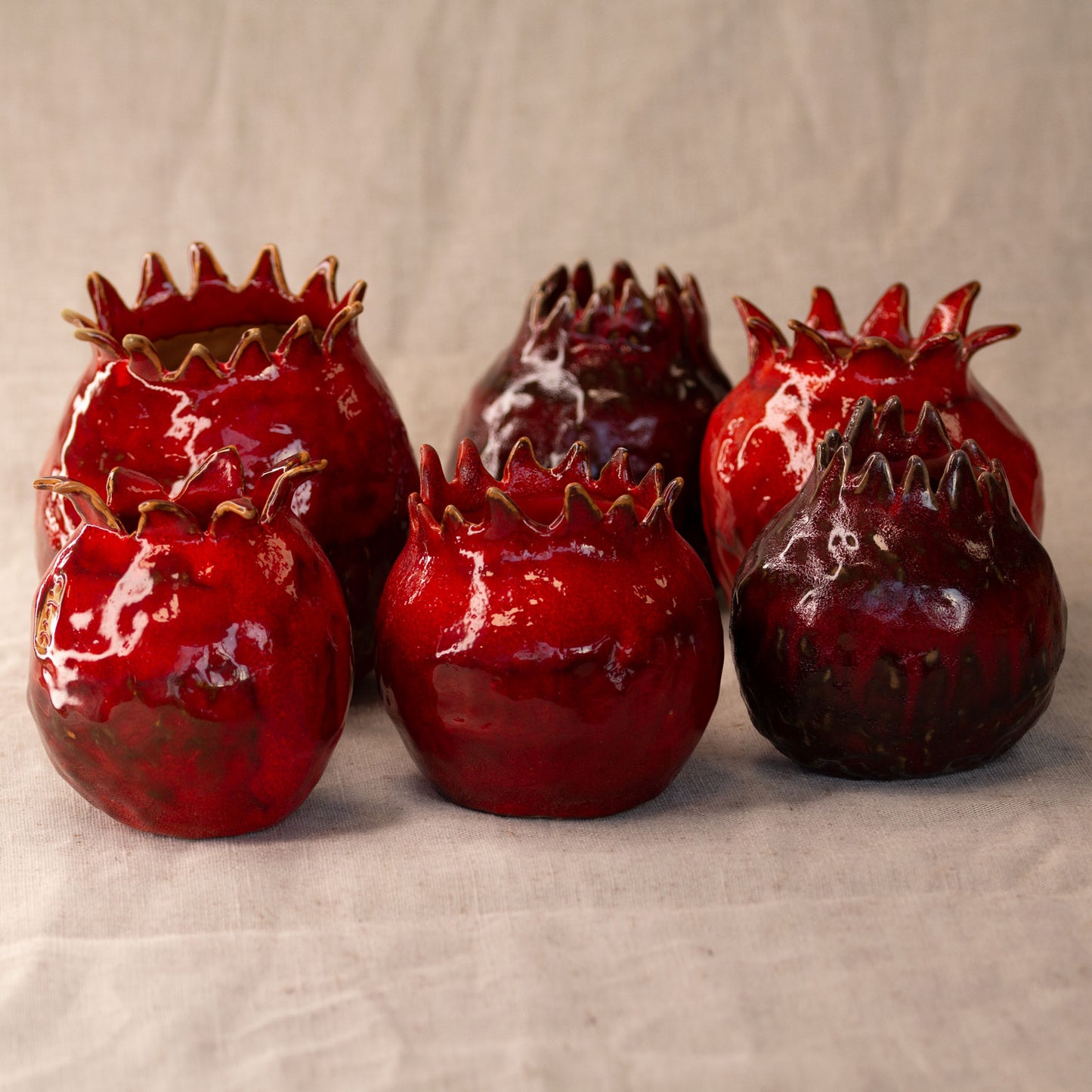 Ceramic vase Pomegranate red