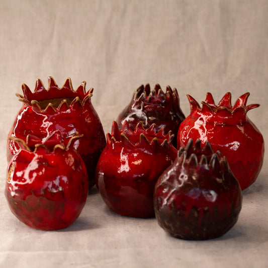 Ceramic vase Pomegranate red