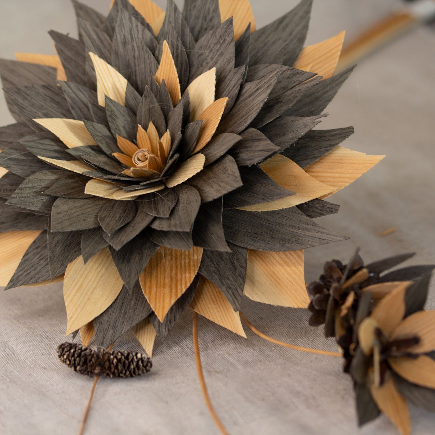 Wooden flowers